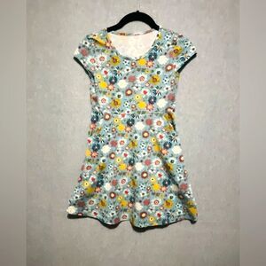 Wonder Nation Girls Size M 7-8 Floral Skater Dress WITH POCKETS Blue Knit